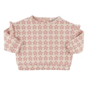 oh baby! Millie Slouch Double Knit Sweater - Mod Flowers - Blush