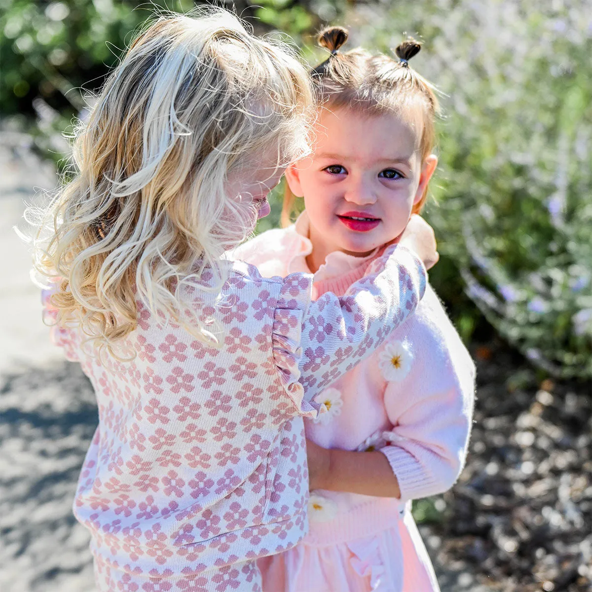 oh baby! Millie Slouch Double Knit Sweater - Mod Flowers - Blush