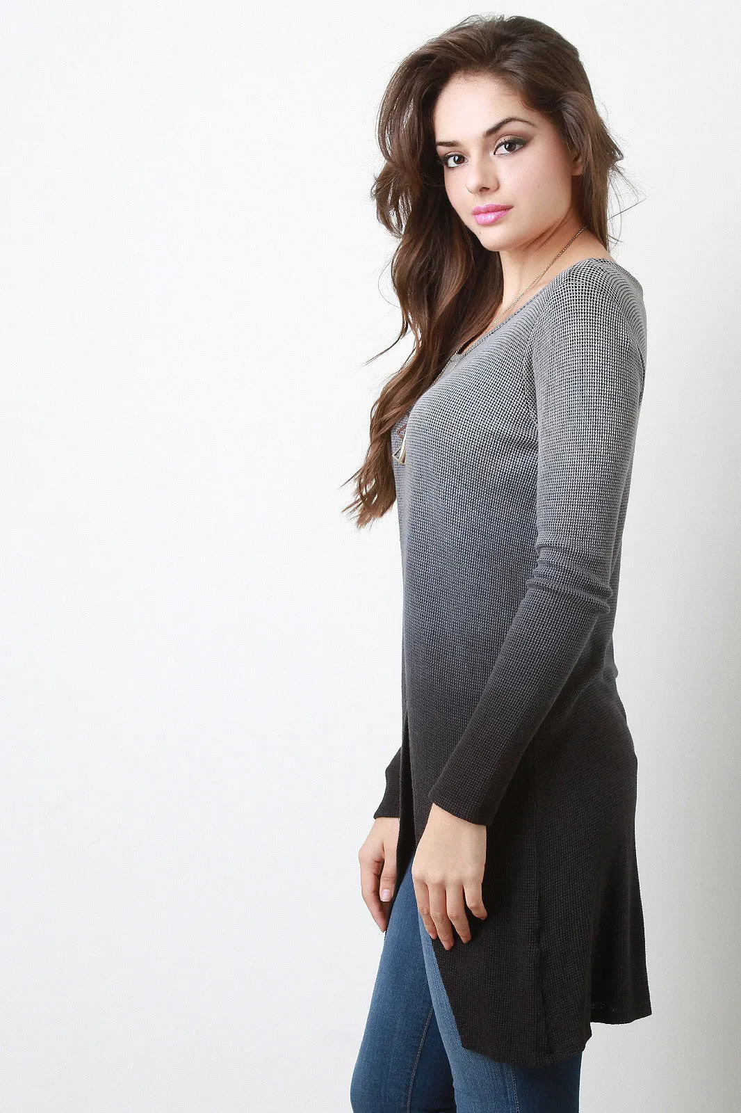 Ombre Knit Open Front Top