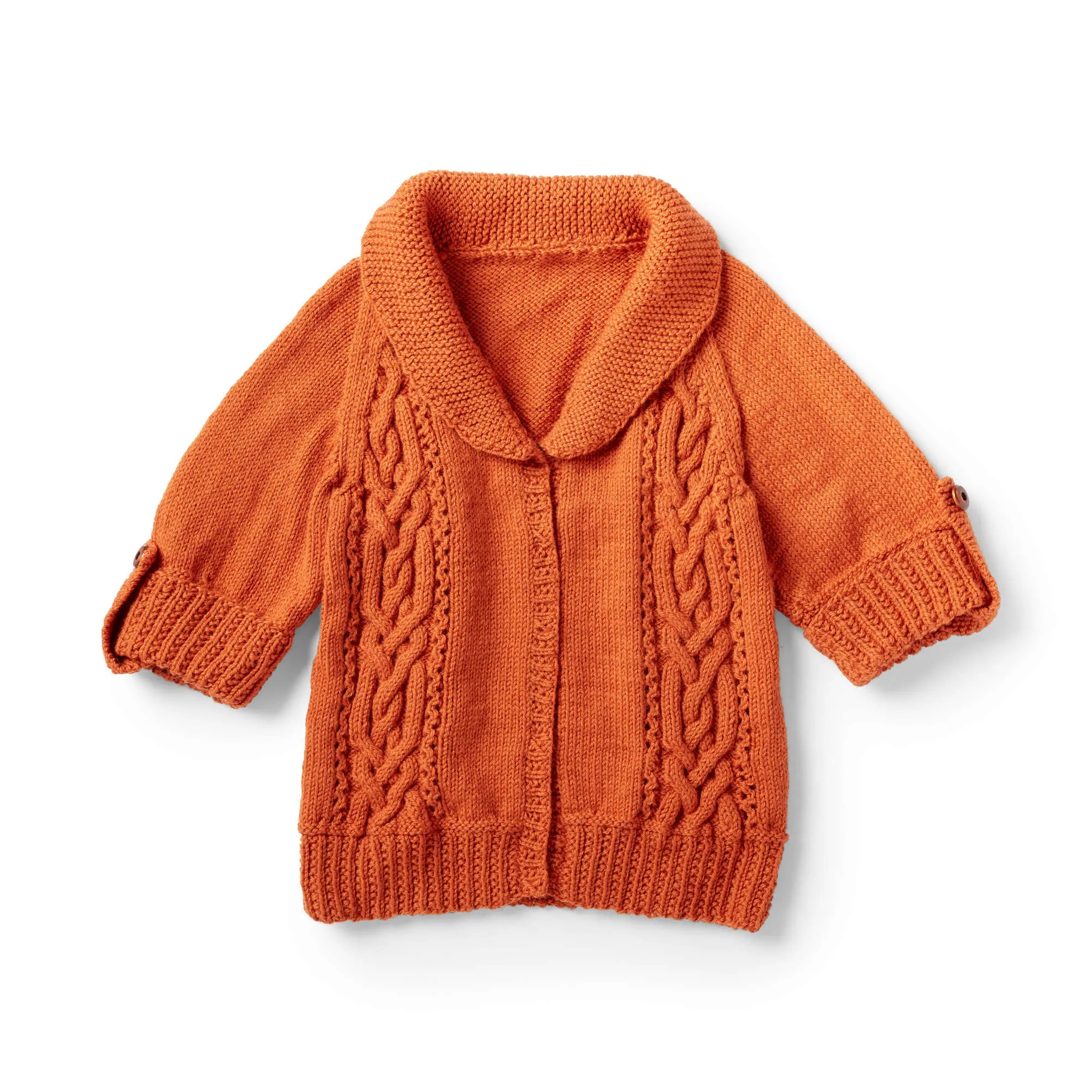 Patons Cables And Collar Knit Cardigan