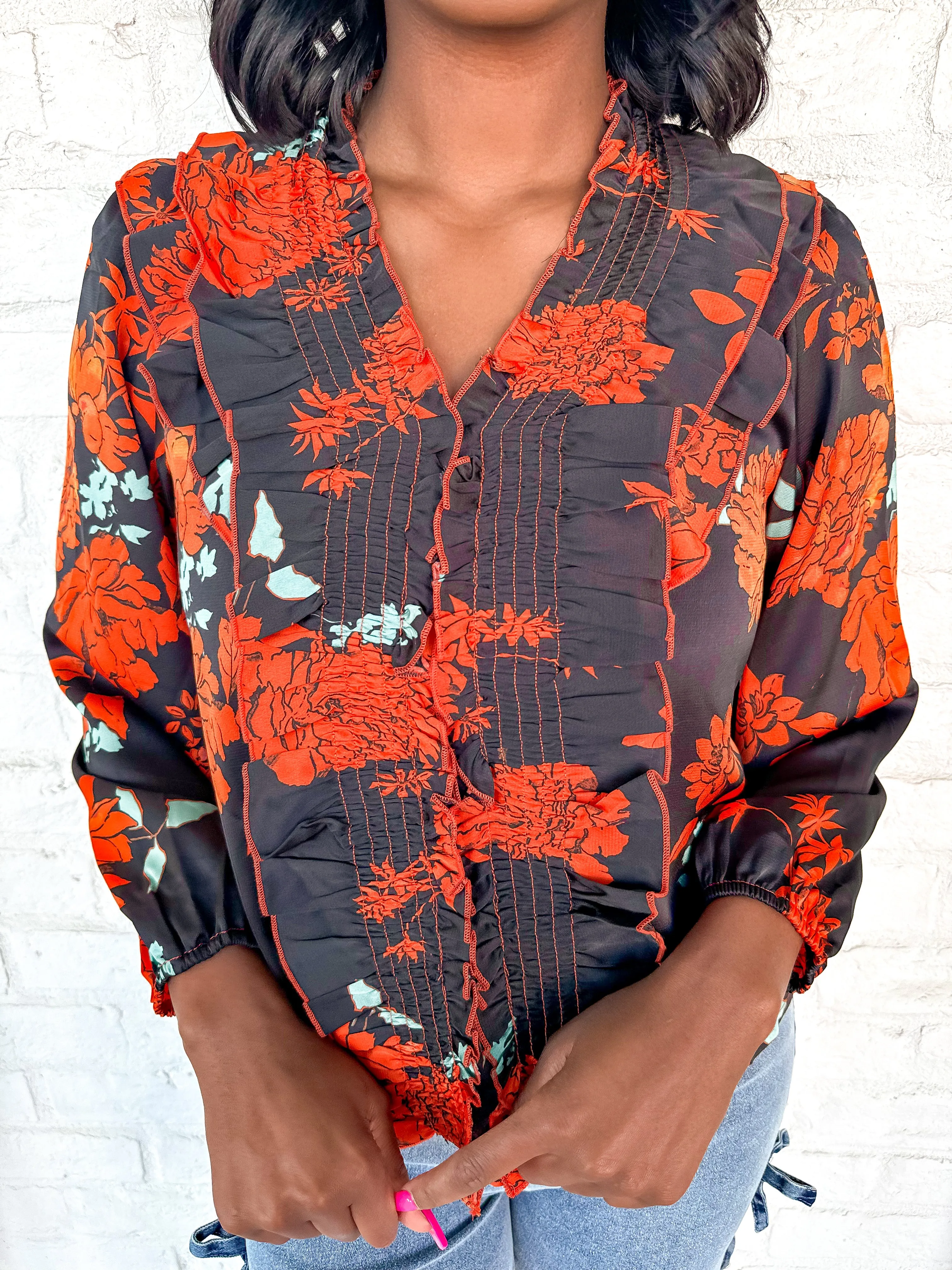 Petal and Bloom Black Top