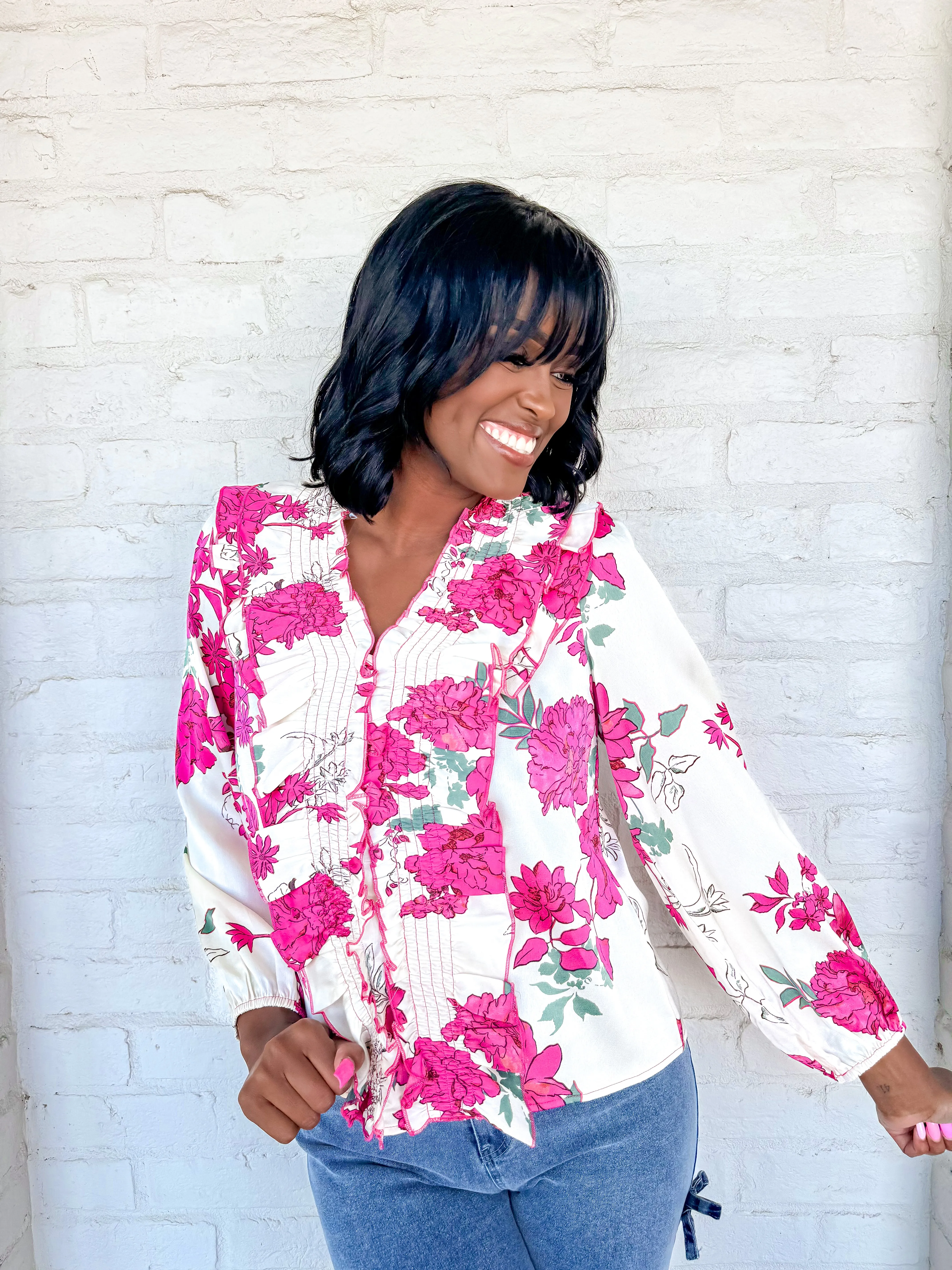 Petal And Bloom Cream Top