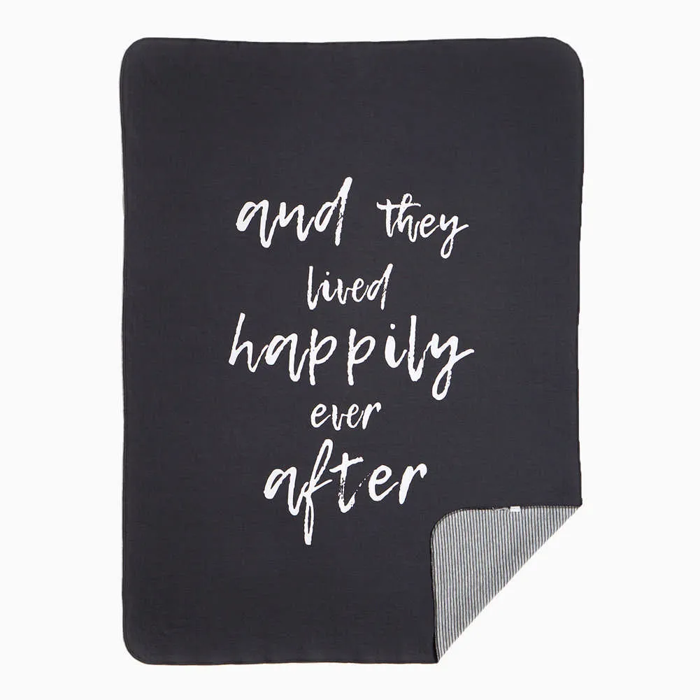 Petit Lem Reversible Blanket - Once Upon a in Dark Grey