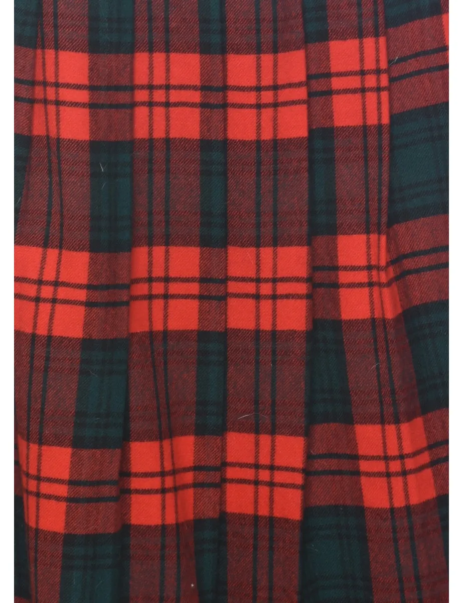 Plaid Midi Skirt - M