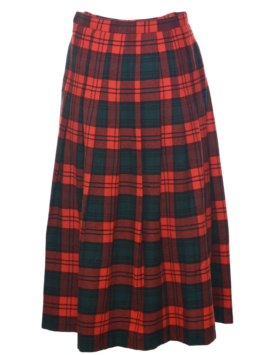 Plaid Midi Skirt - M