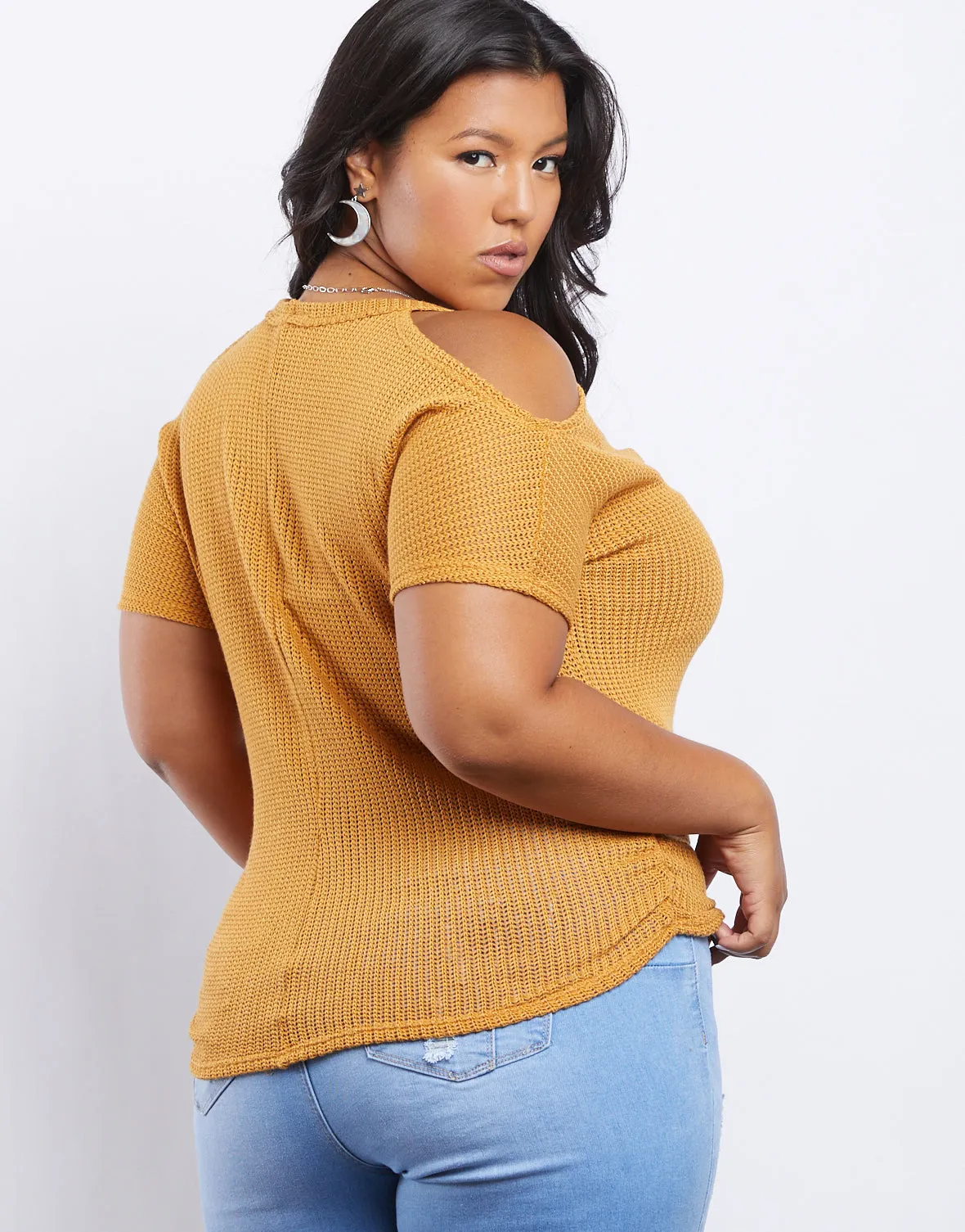 Plus Size Renee Cold Shoulder Knit Top