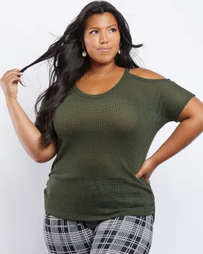 Plus Size Renee Cold Shoulder Knit Top