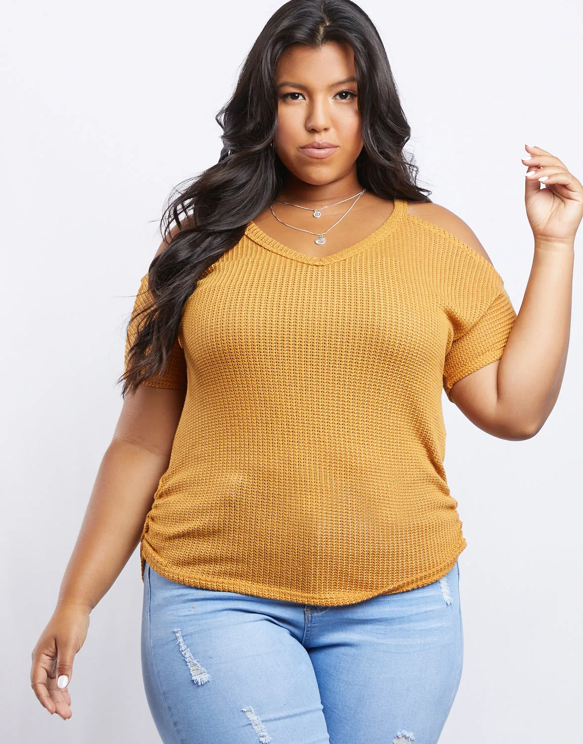 Plus Size Renee Cold Shoulder Knit Top