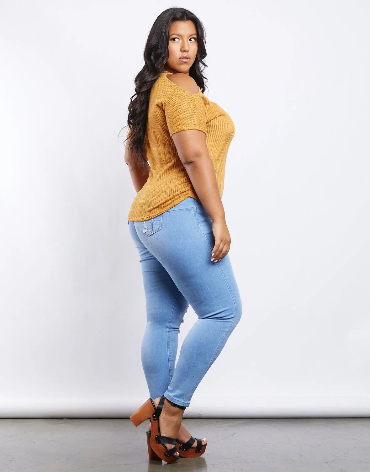 Plus Size Renee Cold Shoulder Knit Top