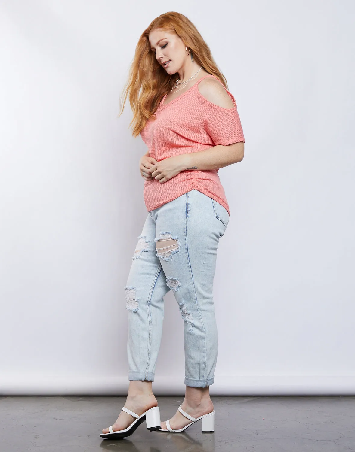 Plus Size Renee Cold Shoulder Knit Top