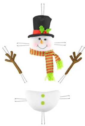 Plush Snowman Kit: Red/Lime Green