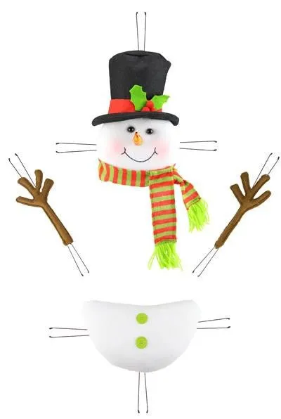Plush Snowman Kit: Red/Lime Green