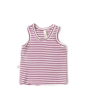 rib knit tank top CO - mulberry stripe