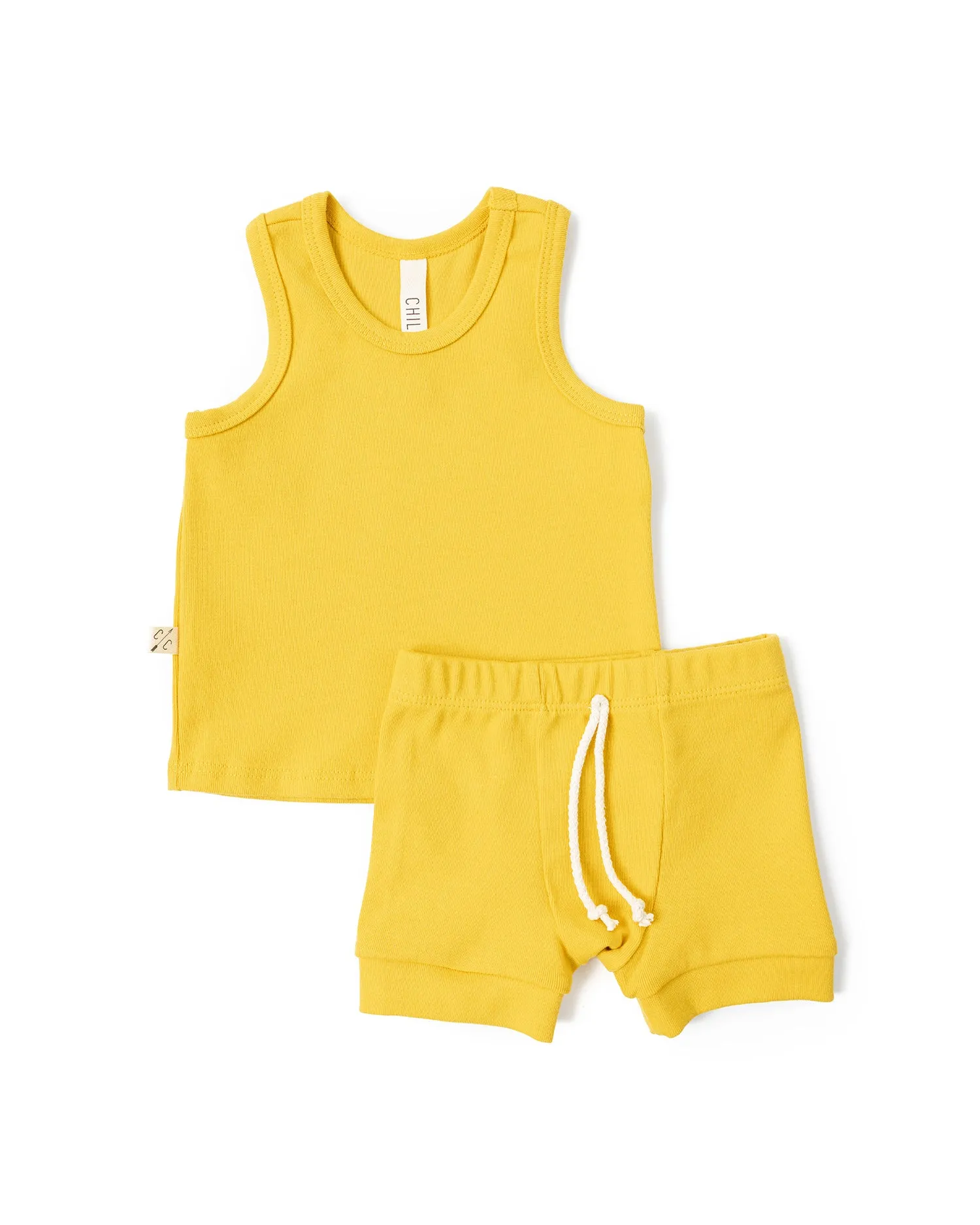 rib knit tank top CO - sunflower