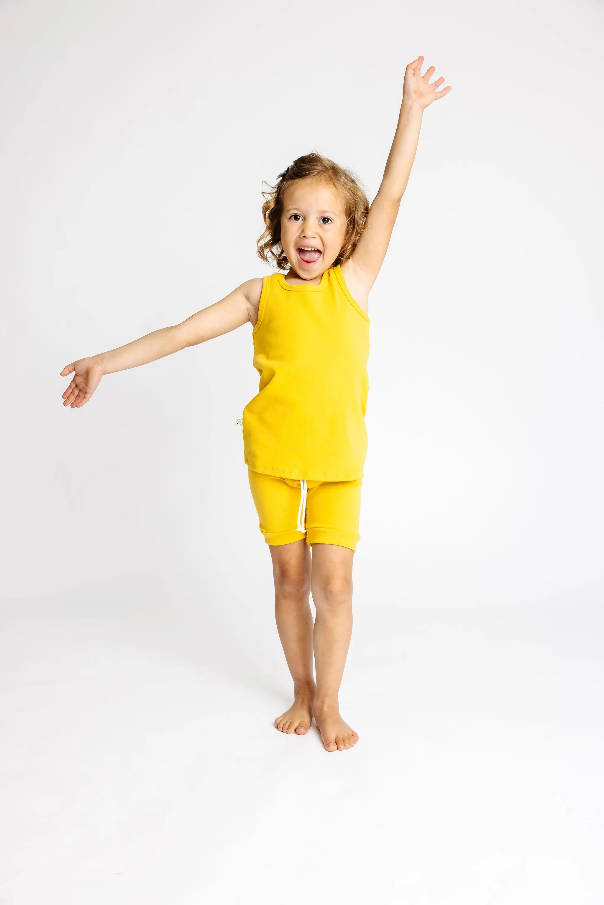 rib knit tank top CO - sunflower