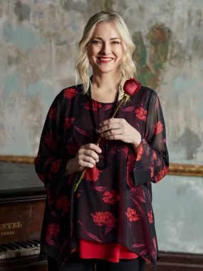 Rose Romance Flounce Top