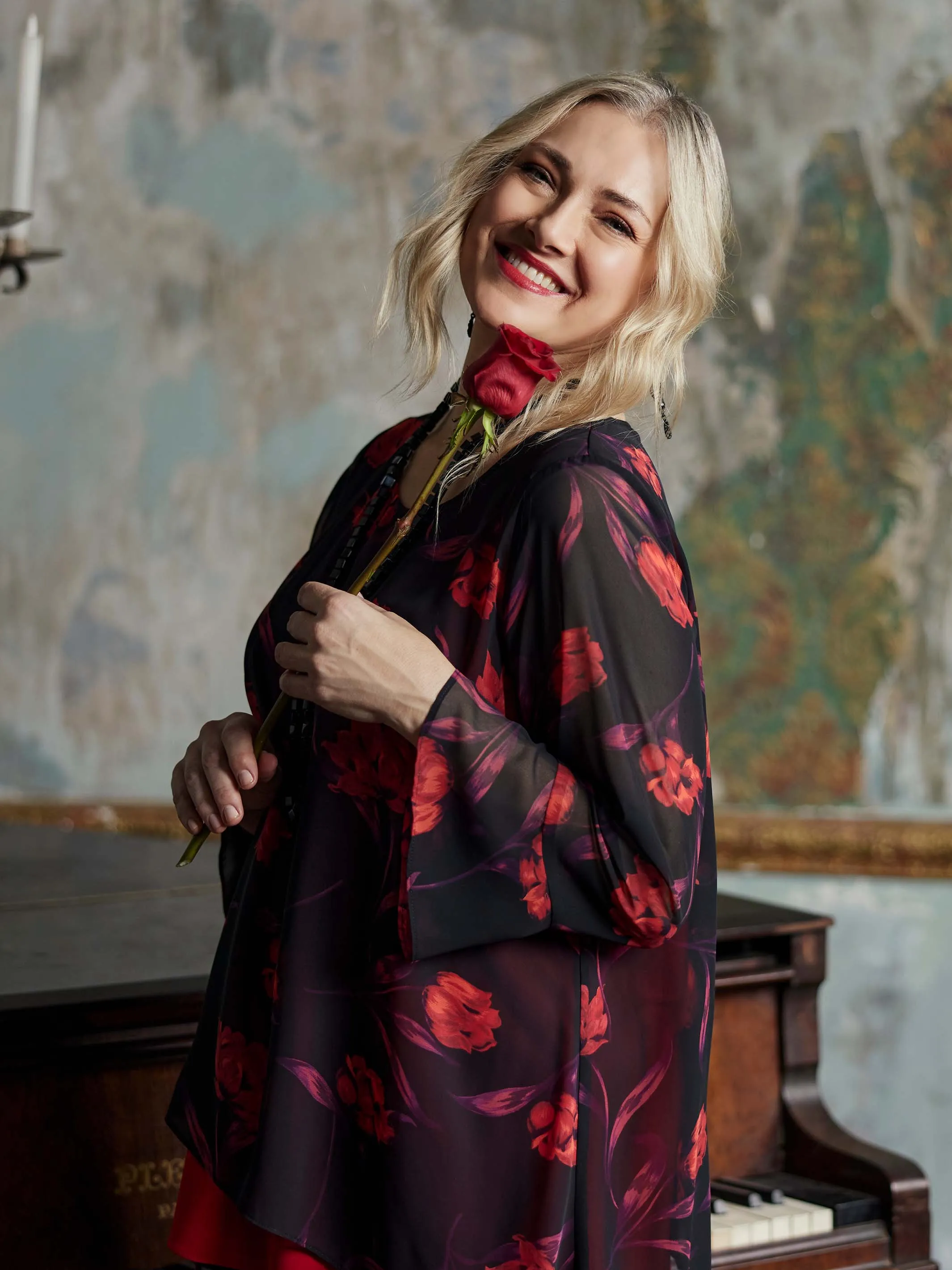 Rose Romance Flounce Top