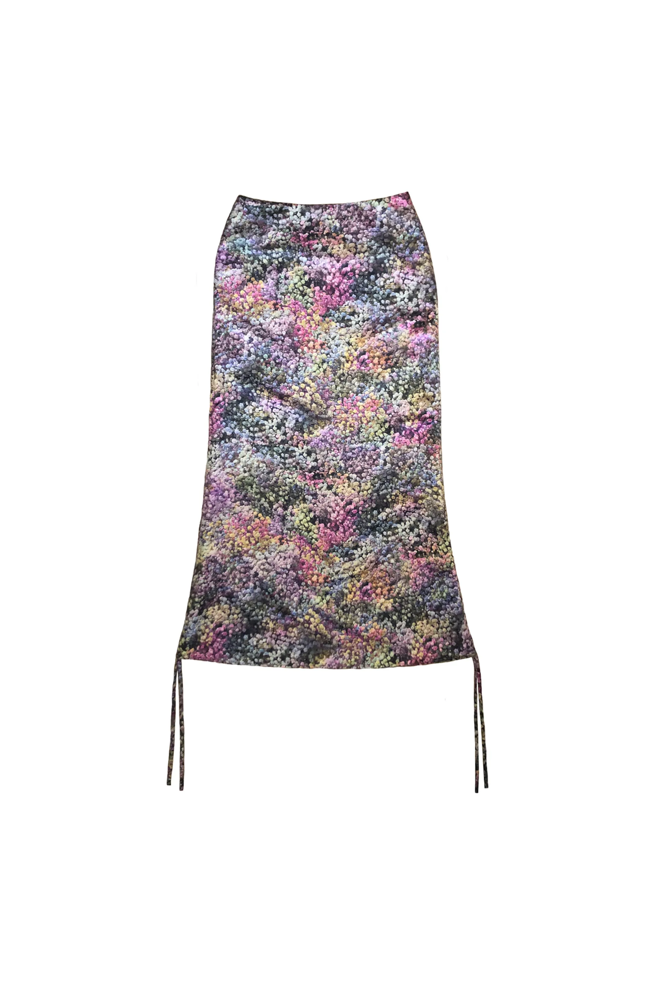 Satin Convertible Ripple Midi Skirt Rainbow Gypsophila