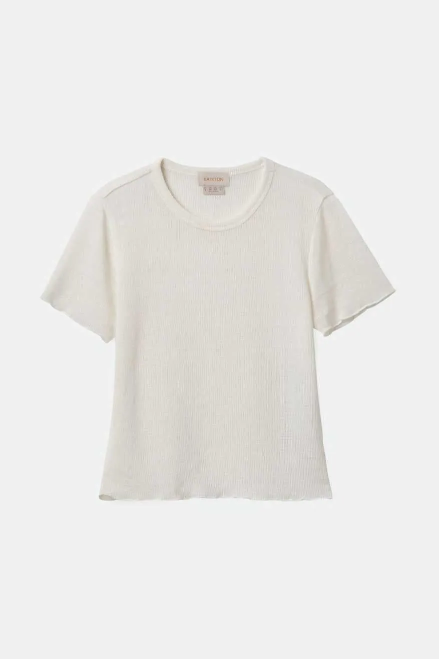 Sheer S/S Knit Top - Off White