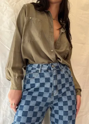 Silk Olive Shirt