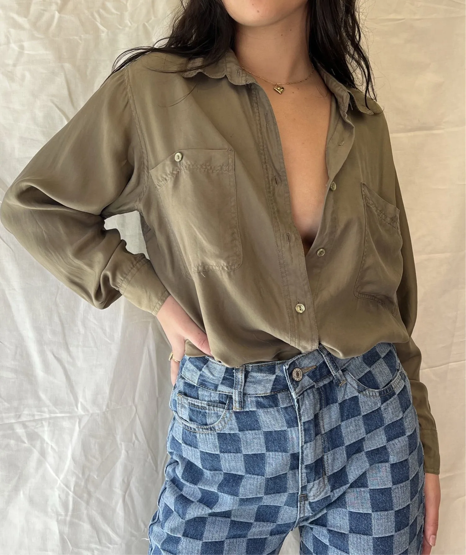 Silk Olive Shirt