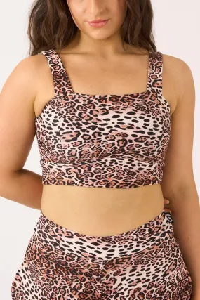 Silky Square Neck Comfort Crop Top - Natural Primal Animal