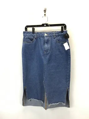 Skirt Midi By Sans Souci In Blue Denim, Size: M