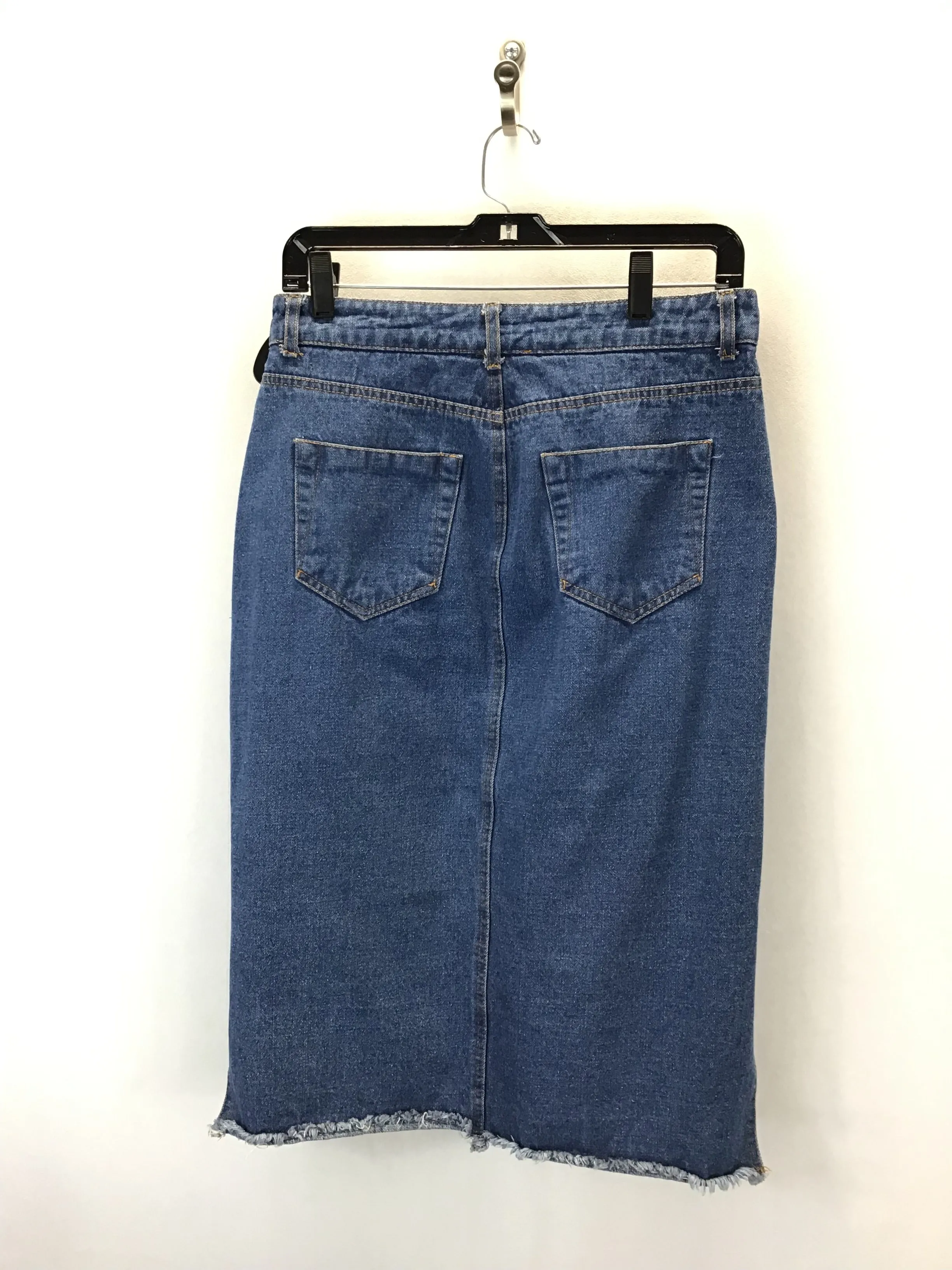 Skirt Midi By Sans Souci In Blue Denim, Size: M