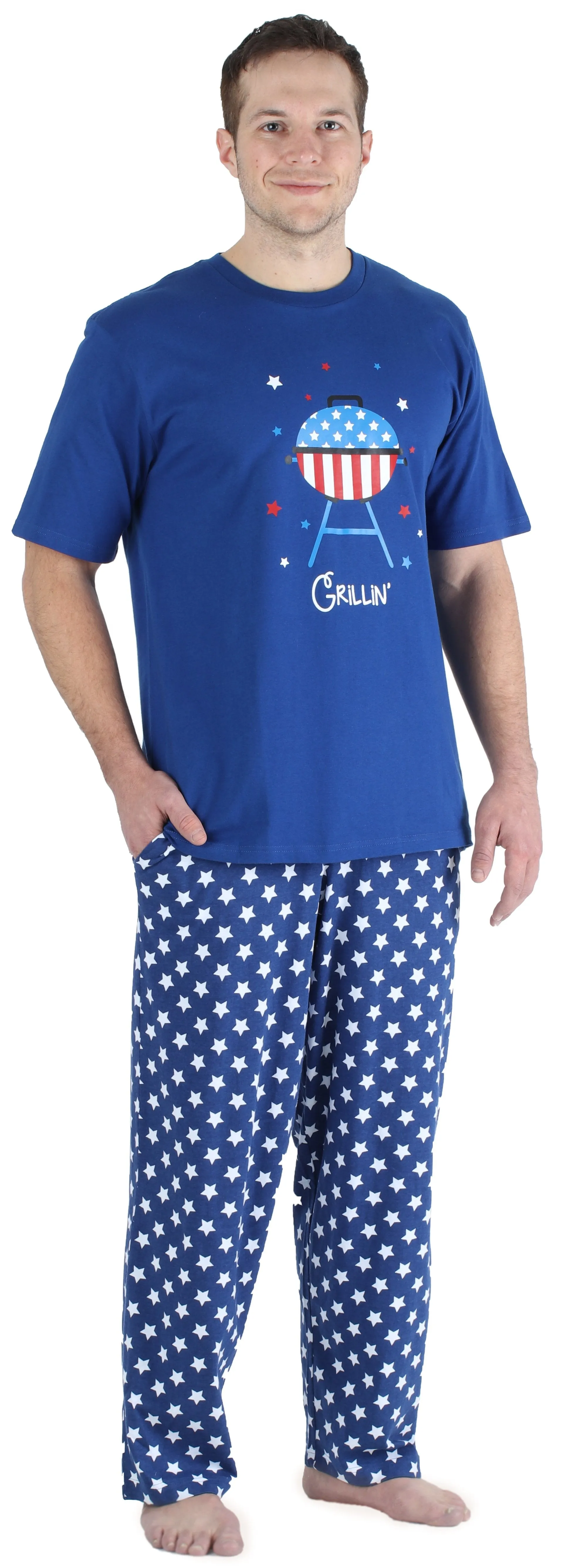 SleepytimePjs Family Matching Cotton Red, White, and Blue Pajama Set