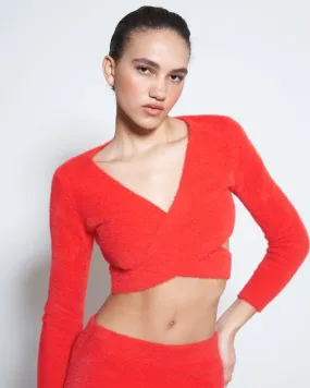 Solanas Top - Red Furry Knit