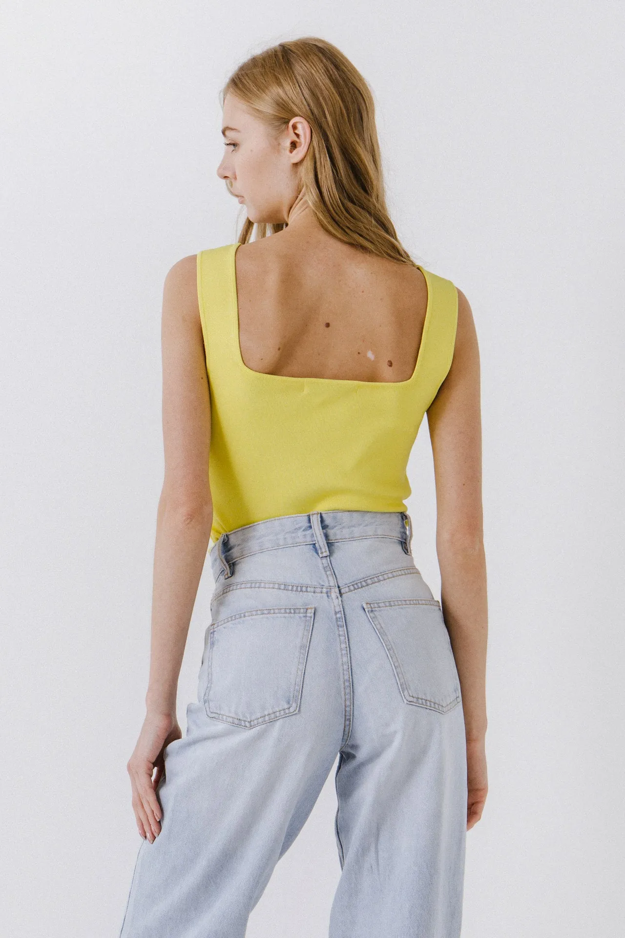 Square Neck Knit Tank