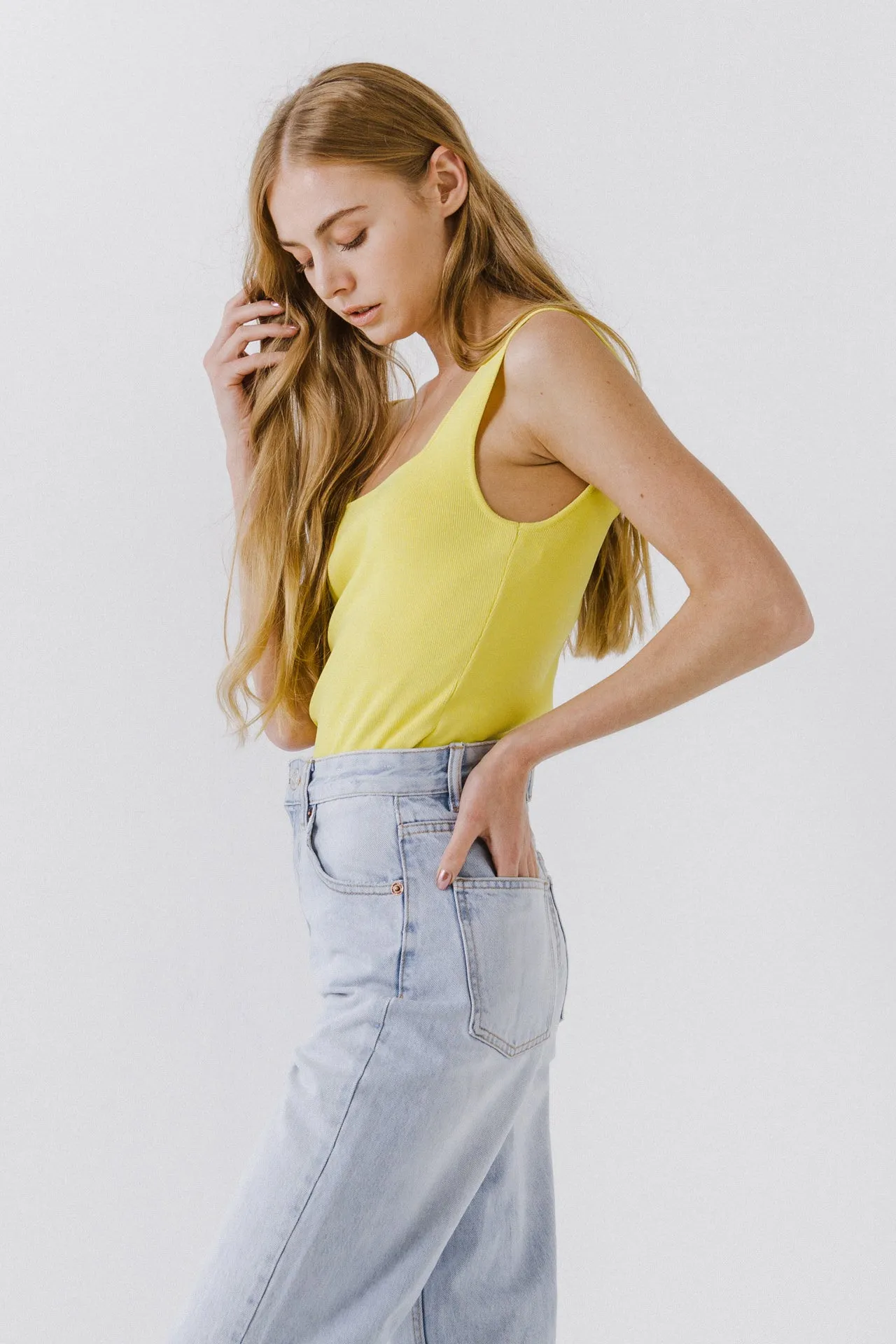 Square Neck Knit Tank