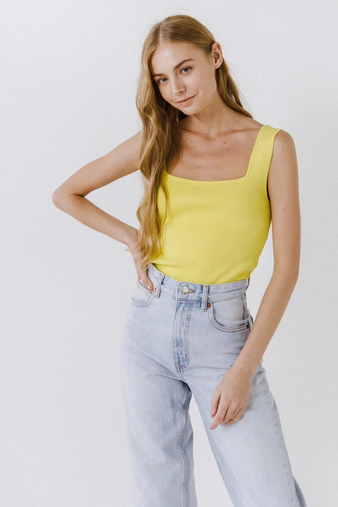 Square Neck Knit Tank
