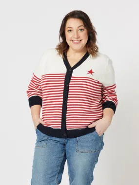 Stripe cardigan - red