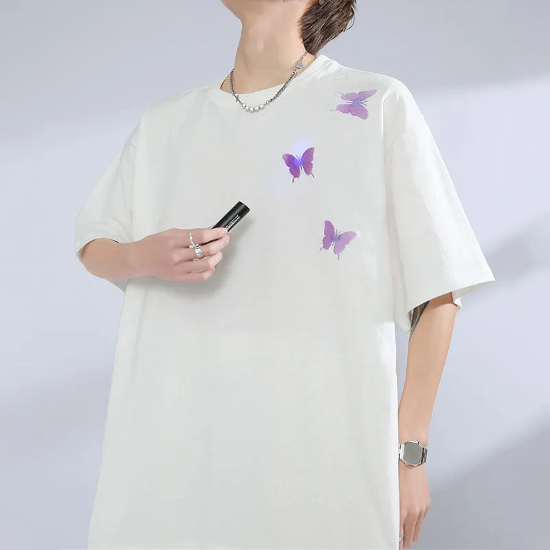 Summer Cotton UV Temperature Change Butterfly T-shirt top