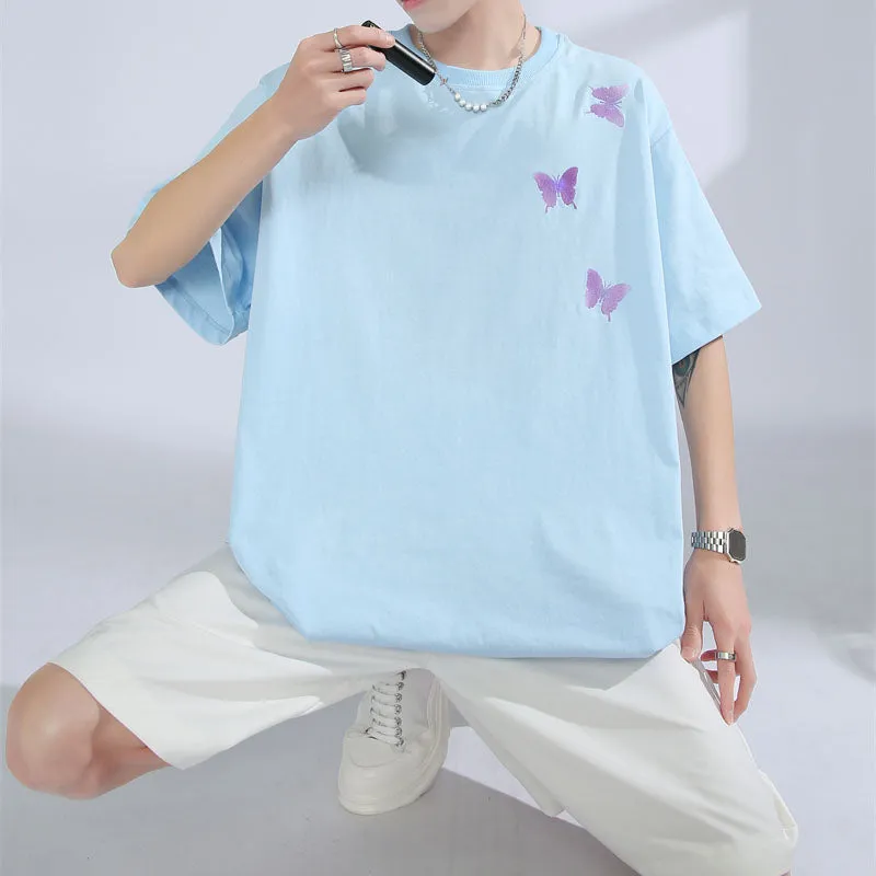Summer Cotton UV Temperature Change Butterfly T-shirt top