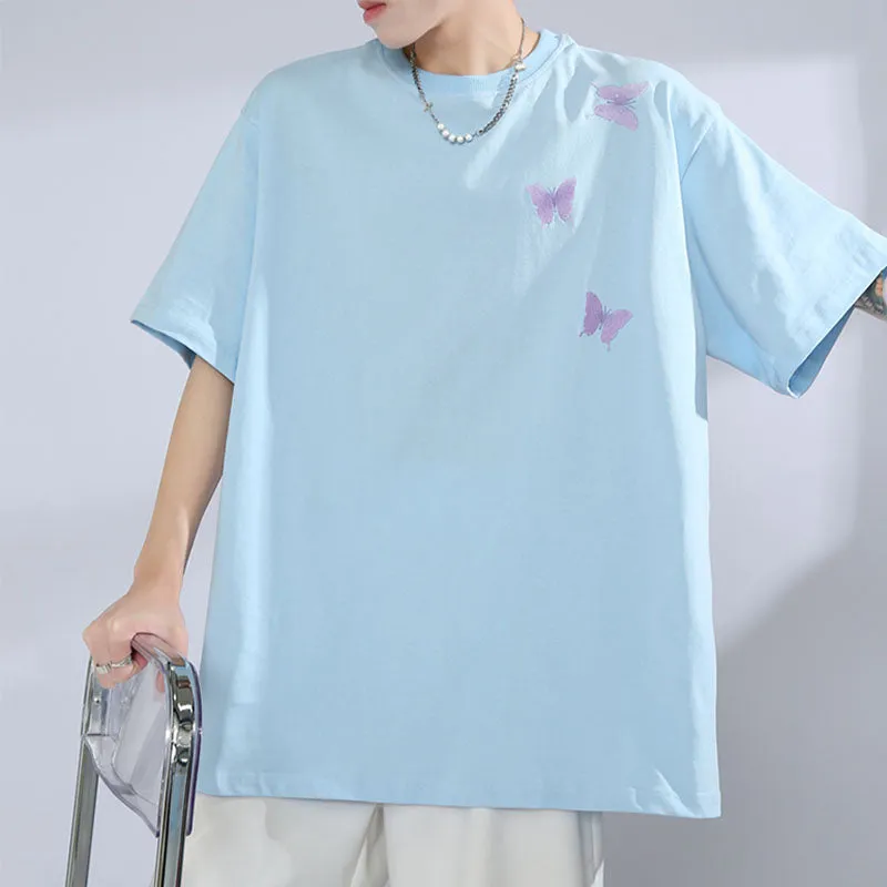 Summer Cotton UV Temperature Change Butterfly T-shirt top