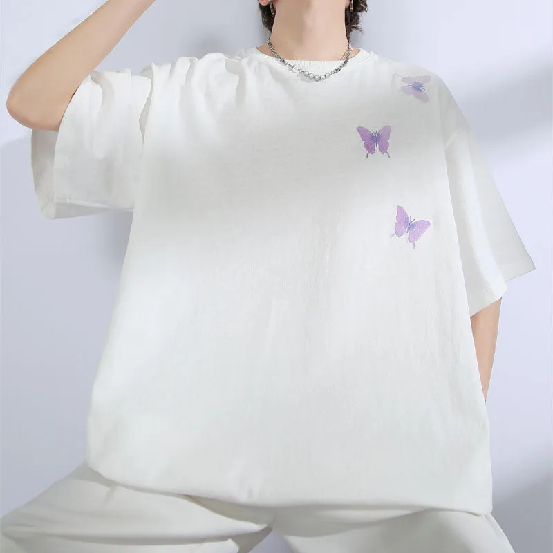 Summer Cotton UV Temperature Change Butterfly T-shirt top