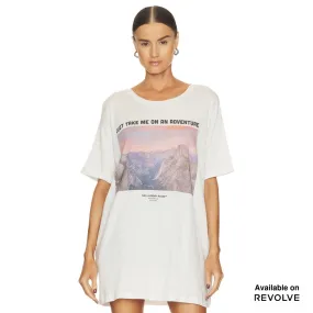 Take Me On An Adventure - Oversized Tee - Pebble Heather