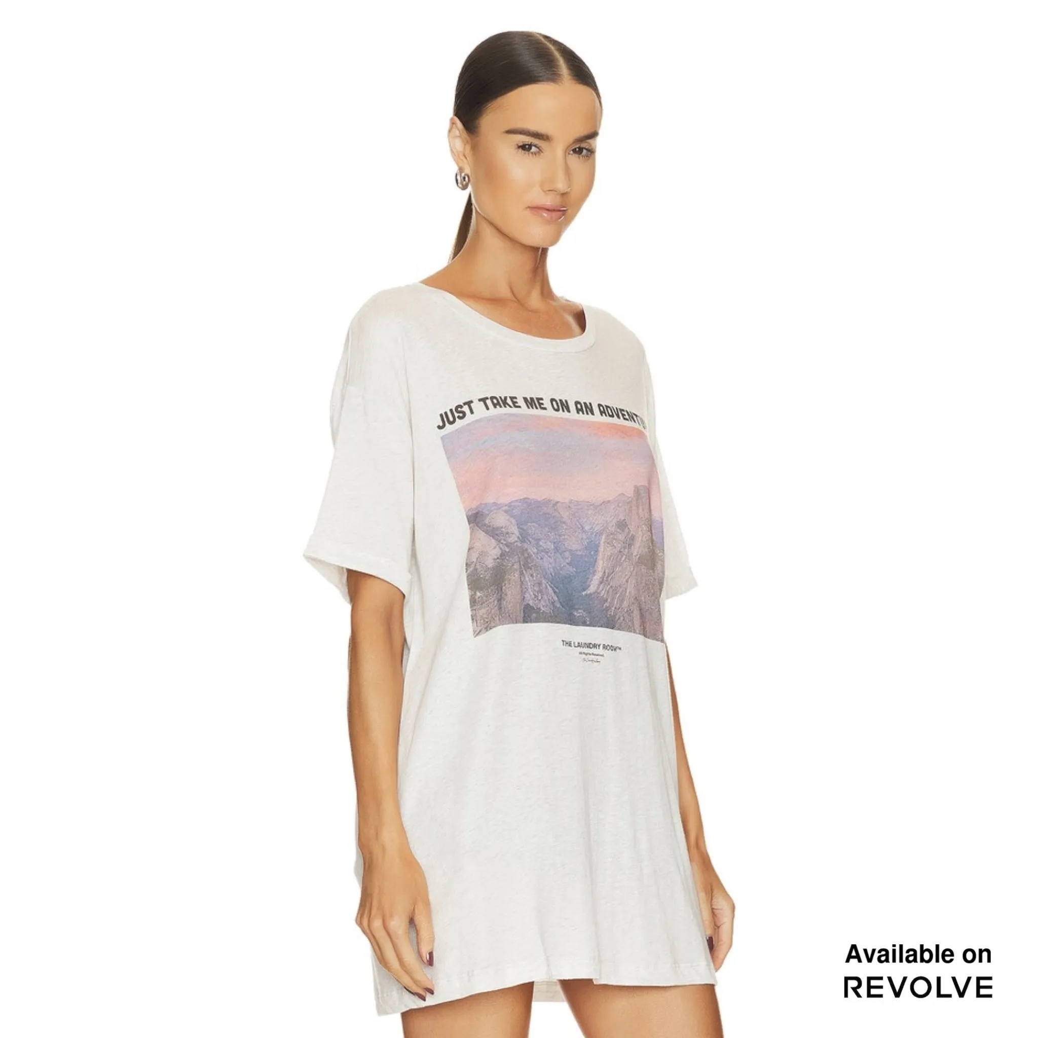 Take Me On An Adventure - Oversized Tee - Pebble Heather