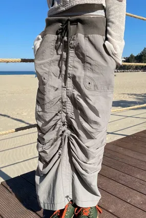 TastyHottie - Grey High Waist Drawstring Pleated Skirt