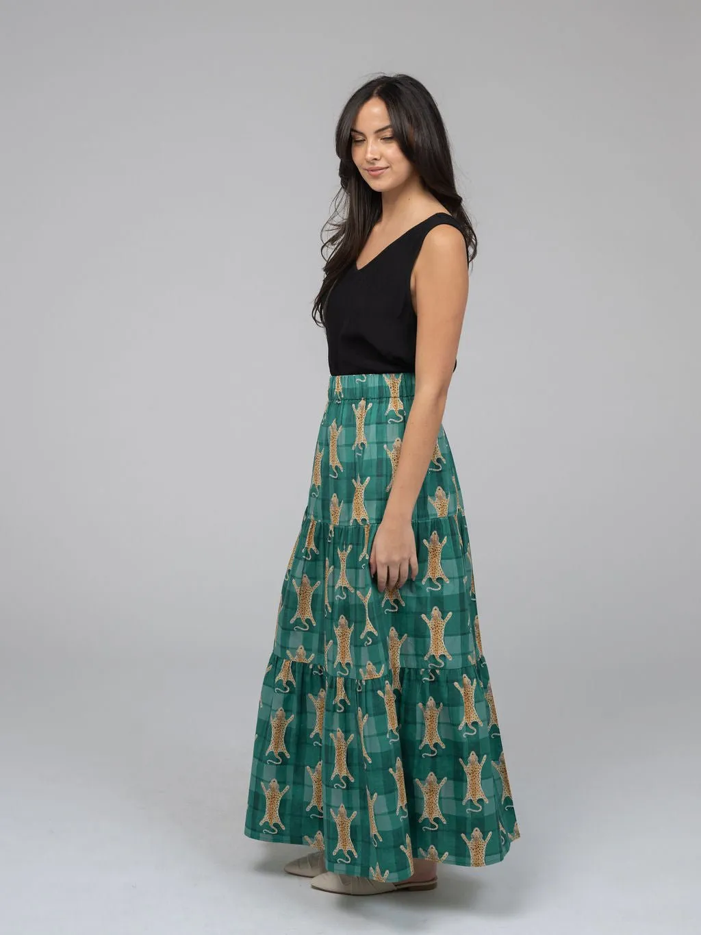 The Abby Skirt | Green Cheetah