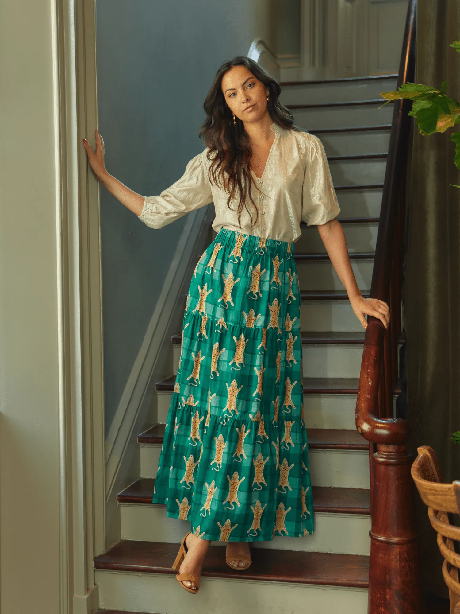 The Abby Skirt | Green Cheetah