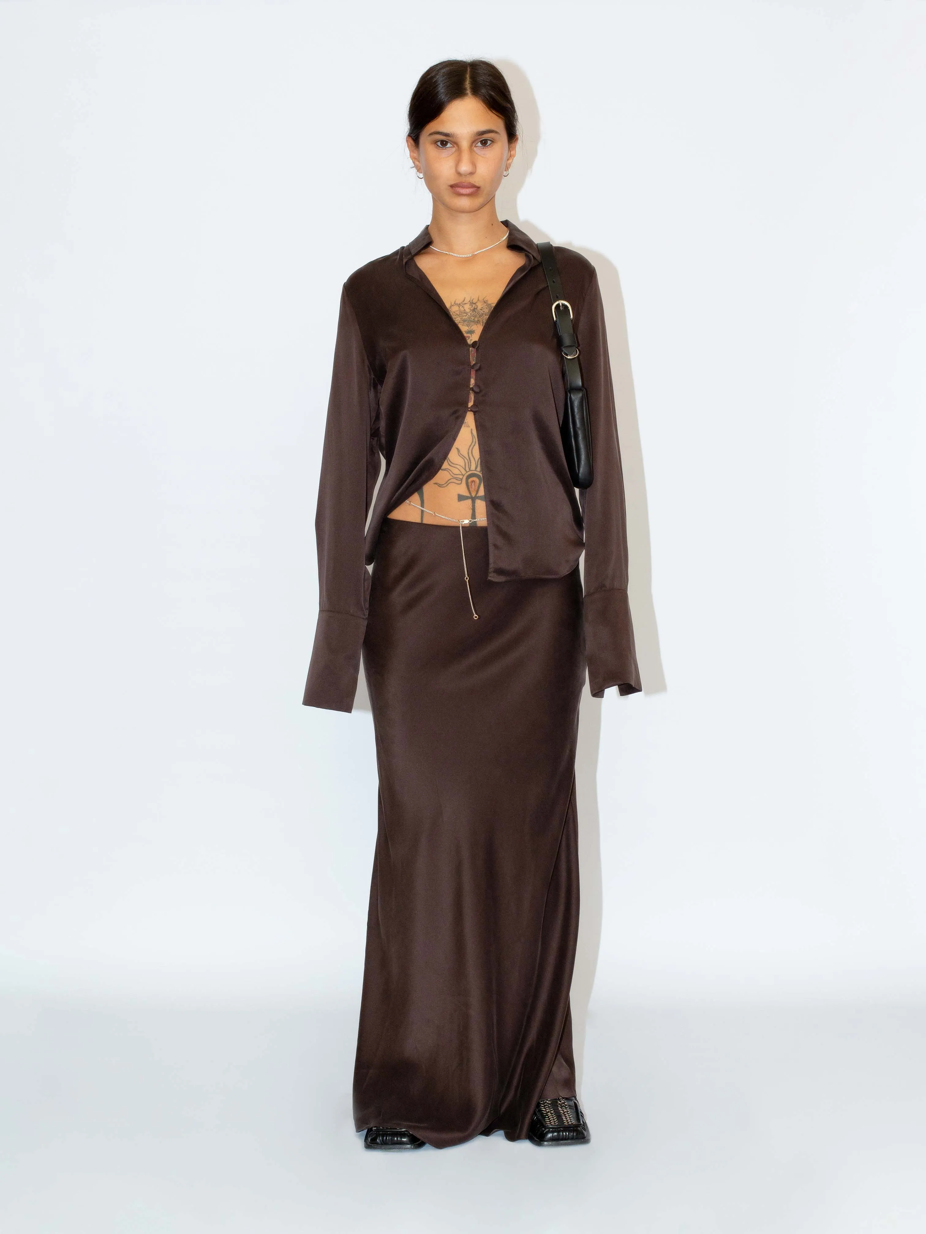The Lair Apparel Greta Ankle Skirt Merlot