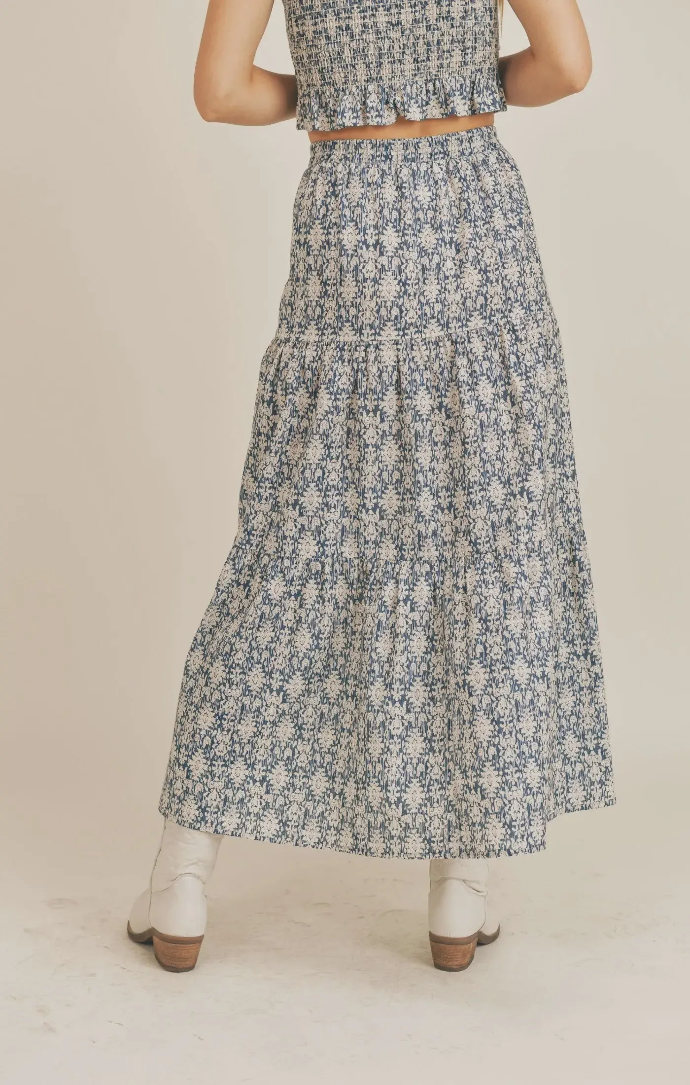 The Walk With Me Tiered Midi Skirt