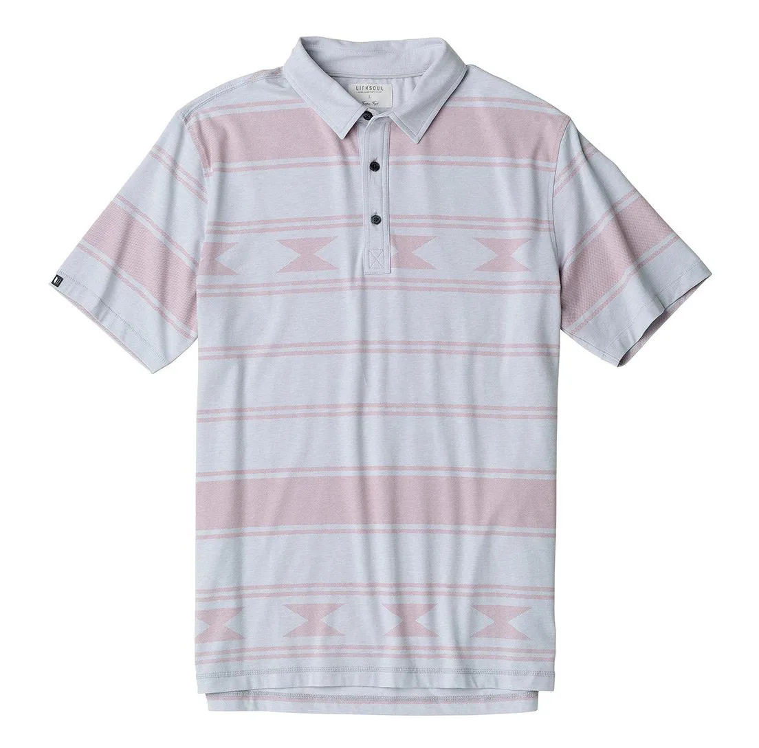 Tonal Printed Heathered Knit Polo
