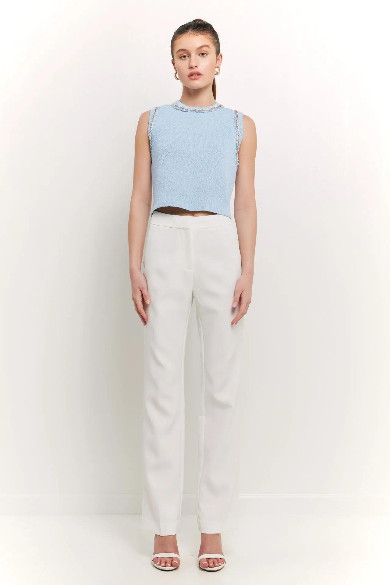 Trim Detail Knit Tank Top