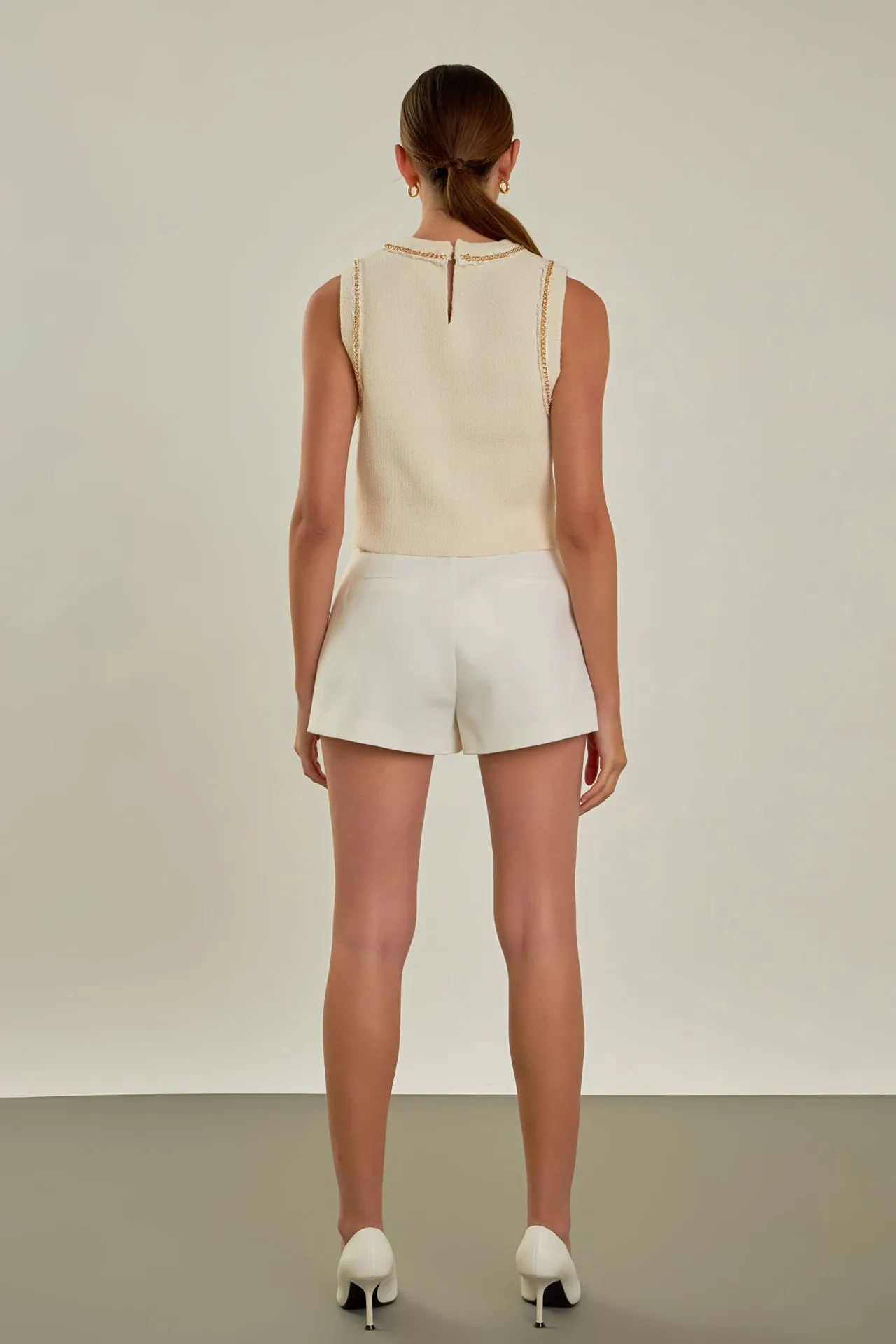 Trim Detail Knit Tank Top