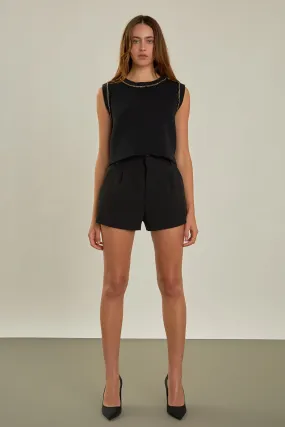 Trim Detail Knit Tank Top