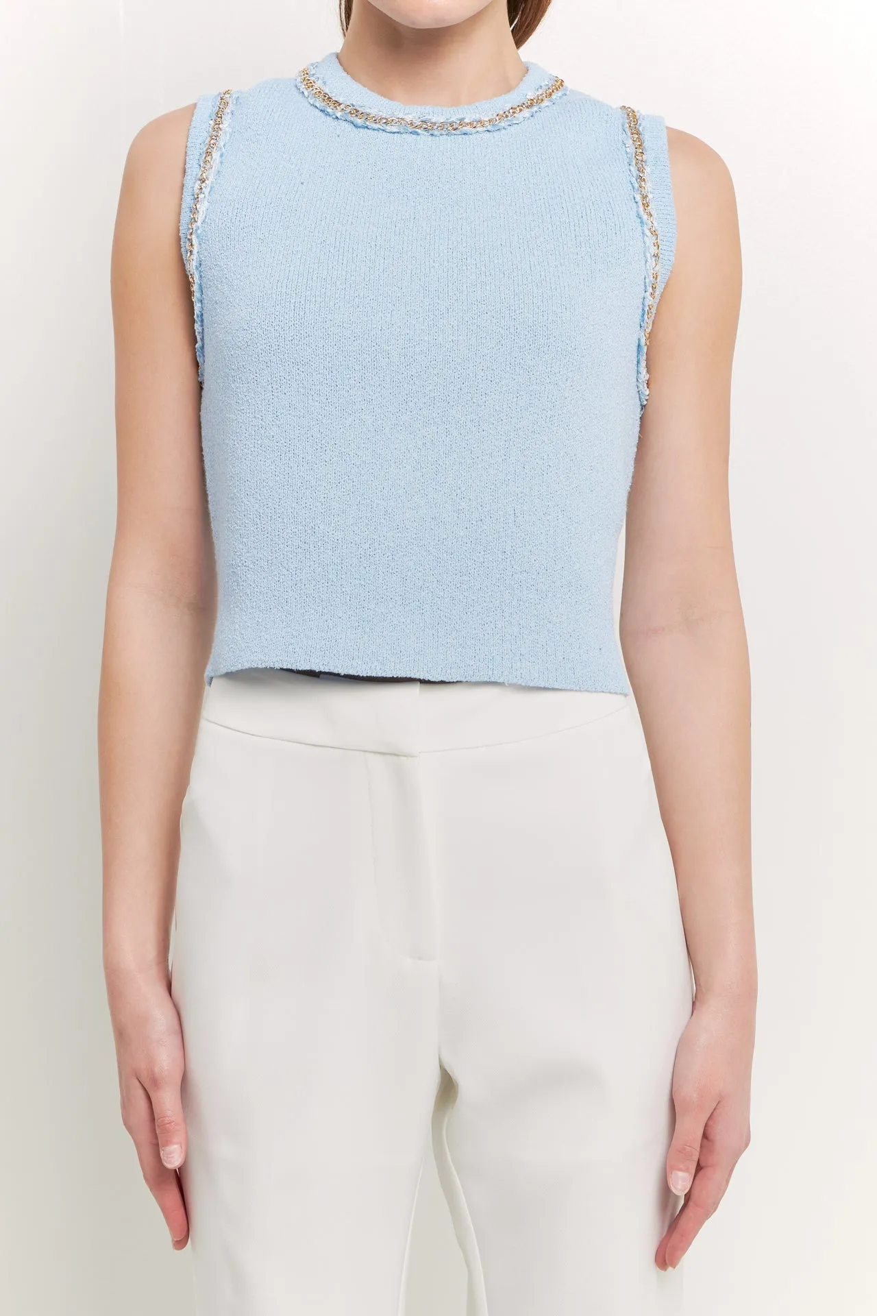 Trim Detail Knit Tank Top